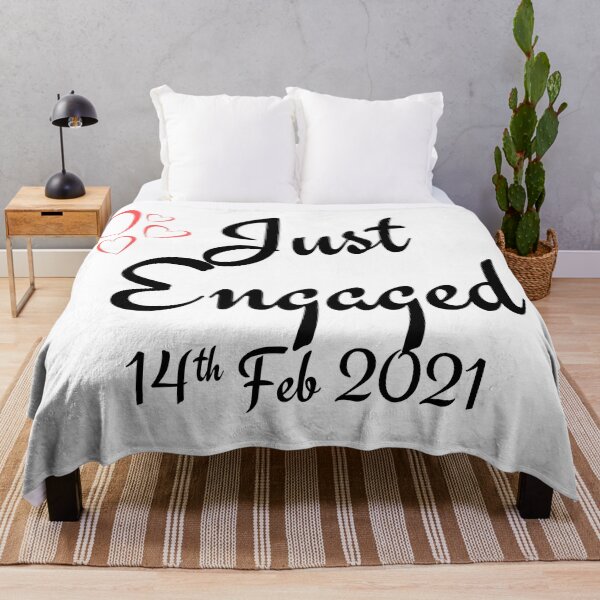 Item preview, Just Engaged 14 Feb 2021 Valentines Day Black Ink designed and sold by KananiandKiki.