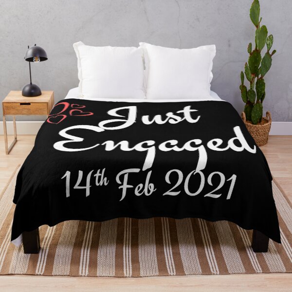 Item preview, Just Engaged 14 Feb 2021 Valentines Day White Ink designed and sold by KananiandKiki.