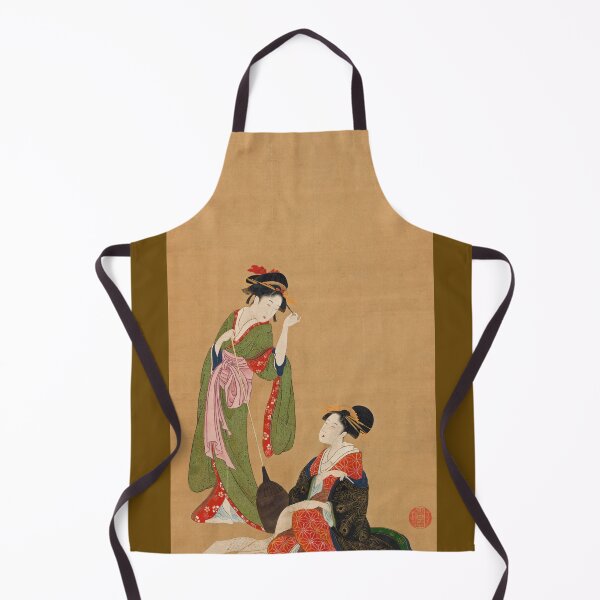 Item preview, Japanese Painting, Courtesans Parodying Kanzan and Jittoku (Restored Japanese Artwork) designed and sold by PromoteProgress.