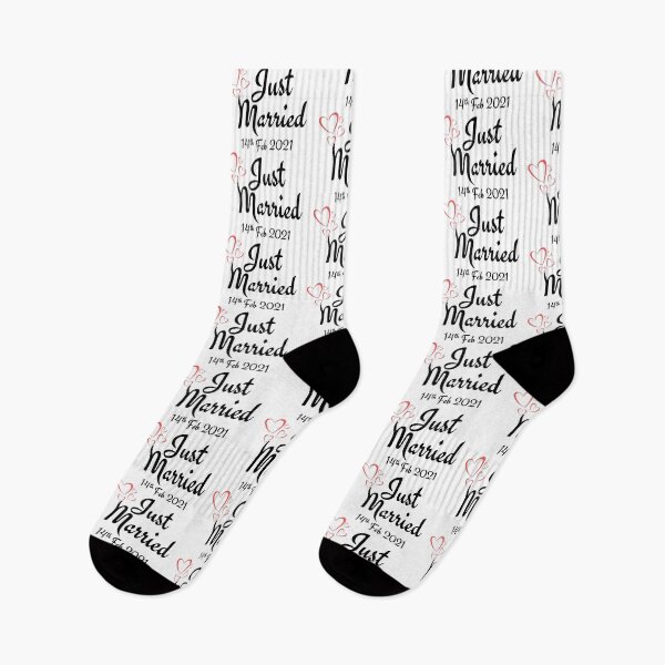 Item preview, Just Married 14 Feb 2021 Valentines Day Black Ink designed and sold by KananiandKiki.