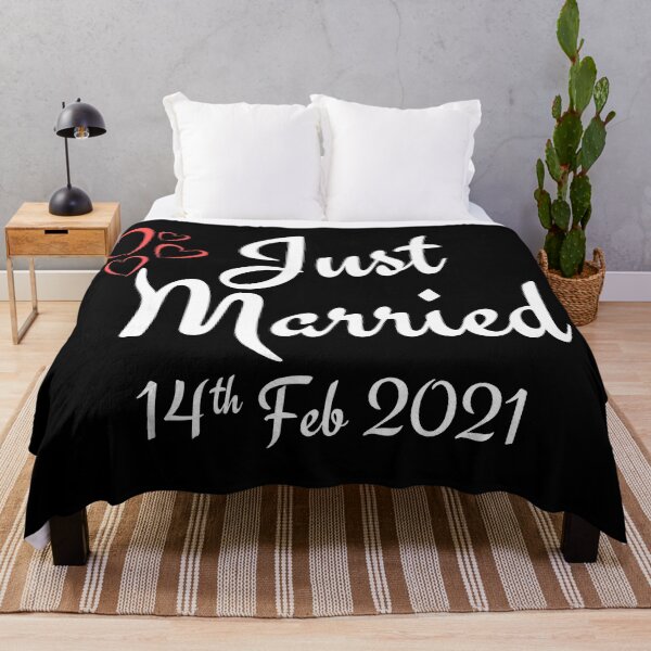 Item preview, Just Married 14 Feb 2021 Valentines Day White Ink designed and sold by KananiandKiki.