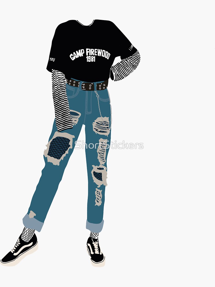 Grunge Outfit Sticker for Sale by ShortStickers