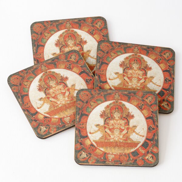 Item preview, Mandala of Chandra, God of the Moon (Restored Tibetan Artwork) designed and sold by PromoteProgress.