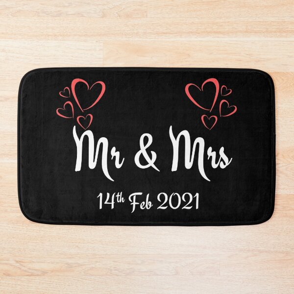 Item preview, Mr and Mrs Just Married 14 Feb 2021 Valentines Day White Ink designed and sold by KananiandKiki.