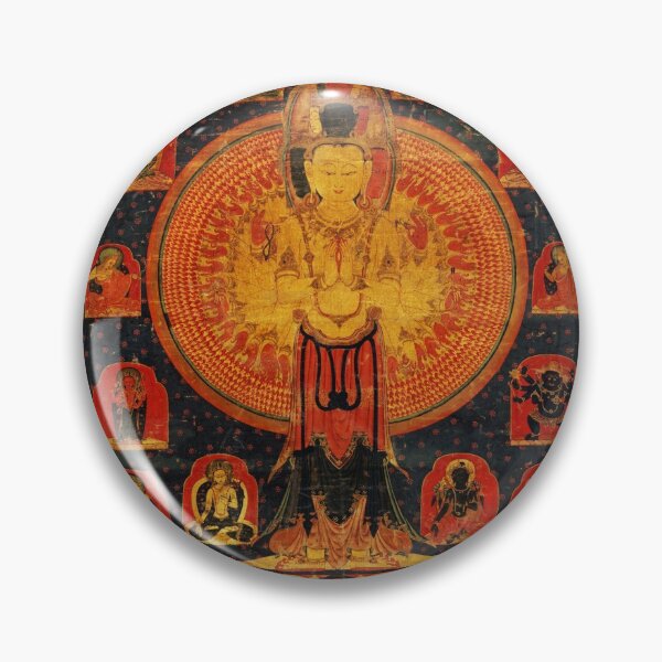 Item preview, Thousand-Armed Chenresi, a Cosmic Form of the Bodhisattva Avalokiteshvara (Restored Tibetan Artwork) designed and sold by PromoteProgress.