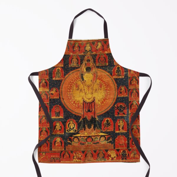 Item preview, Thousand-Armed Chenresi, a Cosmic Form of the Bodhisattva Avalokiteshvara (Restored Tibetan Artwork) designed and sold by PromoteProgress.