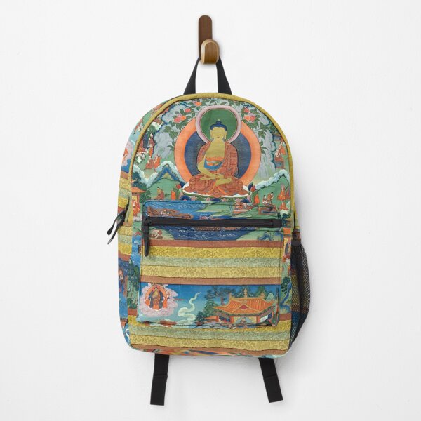 Item preview, Thanka with Buddha (Restored Tibetan Artwork) designed and sold by PromoteProgress.