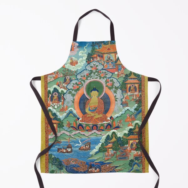 Item preview, Thanka with Buddha (Restored Tibetan Artwork) designed and sold by PromoteProgress.