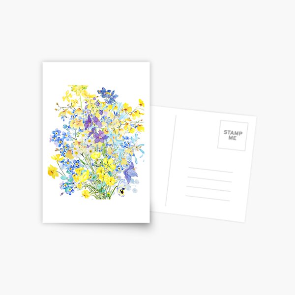 blue forget me not flowers 2021 watercolor  Postcard for Sale by  ColorandColor