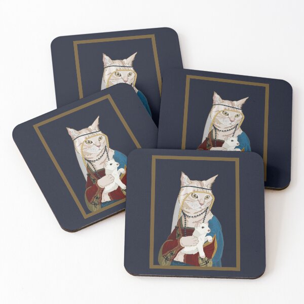 Item preview, Cat (Lady) and Ermine Classic Painting Parody designed and sold by Murmur Ink Crow.
