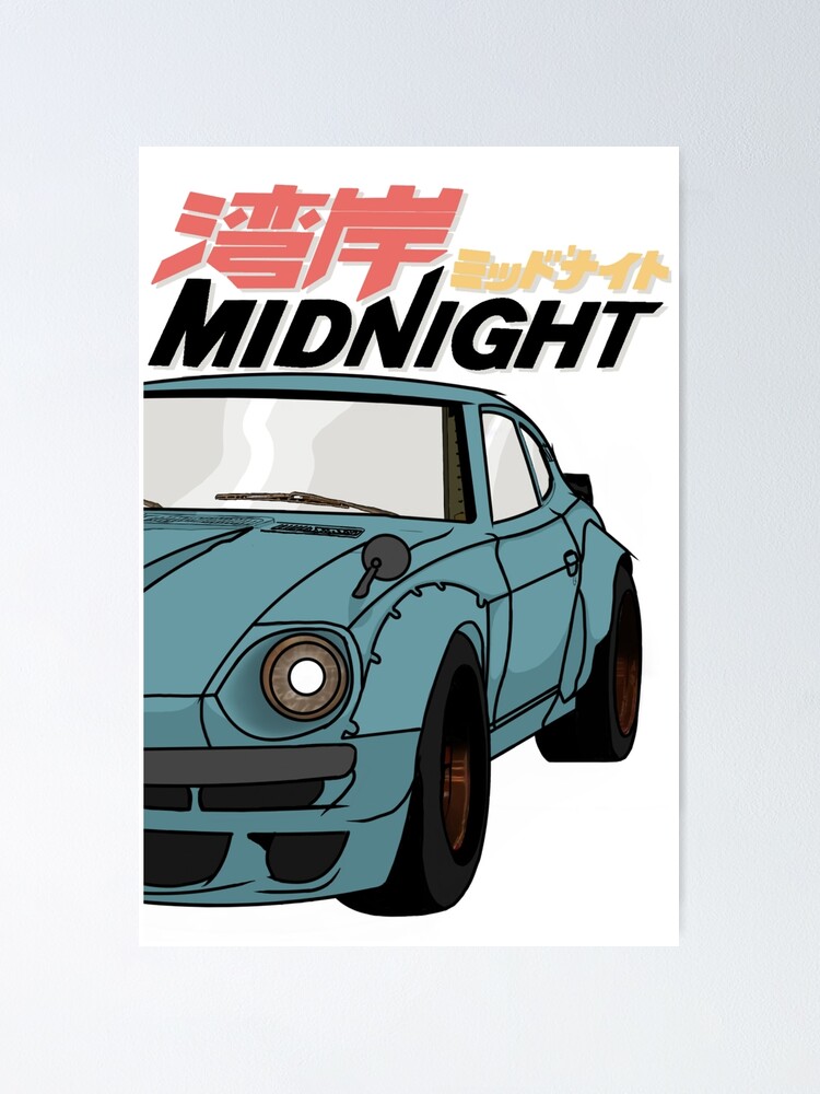 "240z (DevilZ Retro Theme) Wangan Midnight Fanart " Poster for Sale by