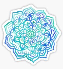 Watercolor Medallion in Ocean Colors Sticker