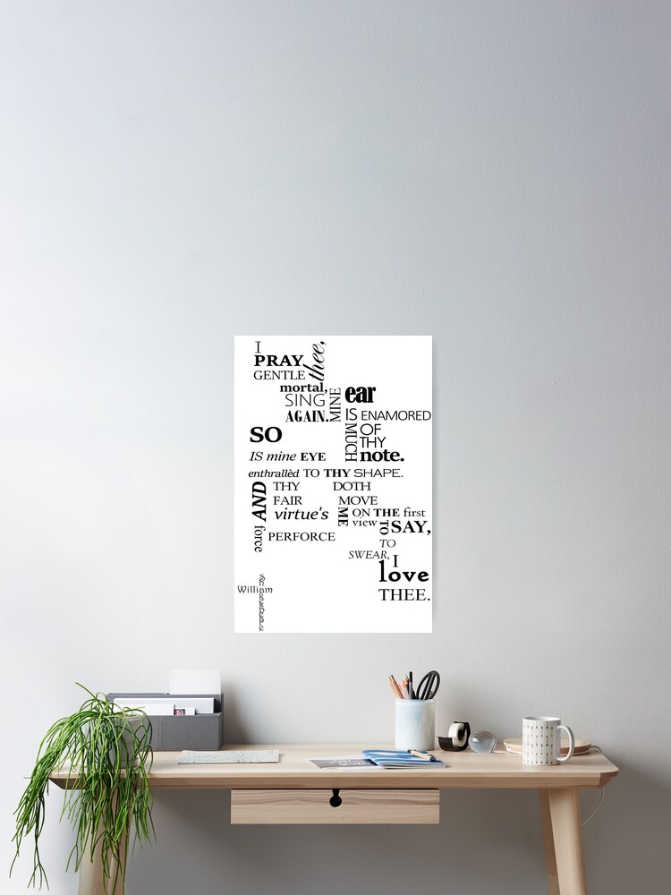 Poster Citation De Shakespeare Un Reve De Nuit D Ete Par Whiitexr6 Redbubble