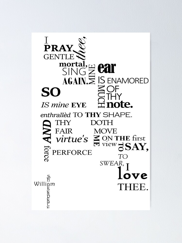 Poster Citation De Shakespeare Un Reve De Nuit D Ete Par Whiitexr6 Redbubble