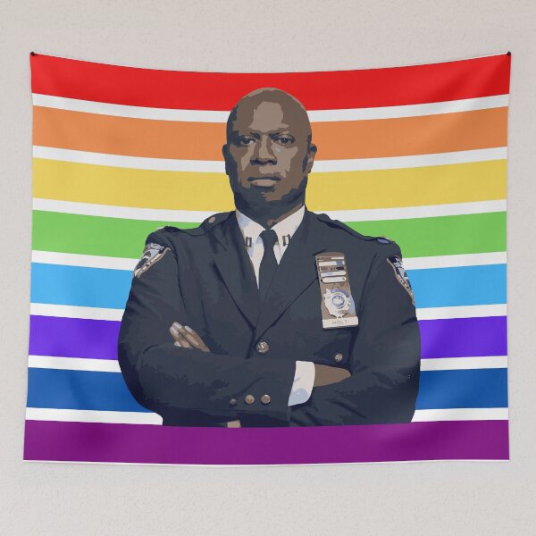 Item preview, Captain Holt rainbow flag designed and sold by JpressA.