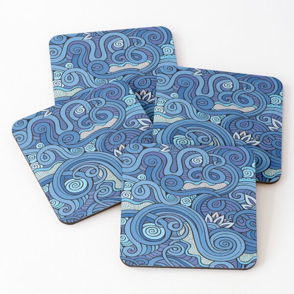 Item preview, Abstract Waves - blue spiral pattern Mask - Fantasy and colorful  designed and sold by Alessandro Portavoce.