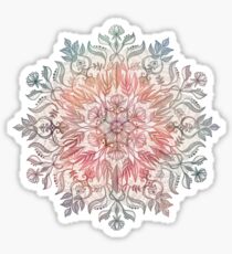 Autumn Spice Mandala in Coral, Cream and Rose Sticker
