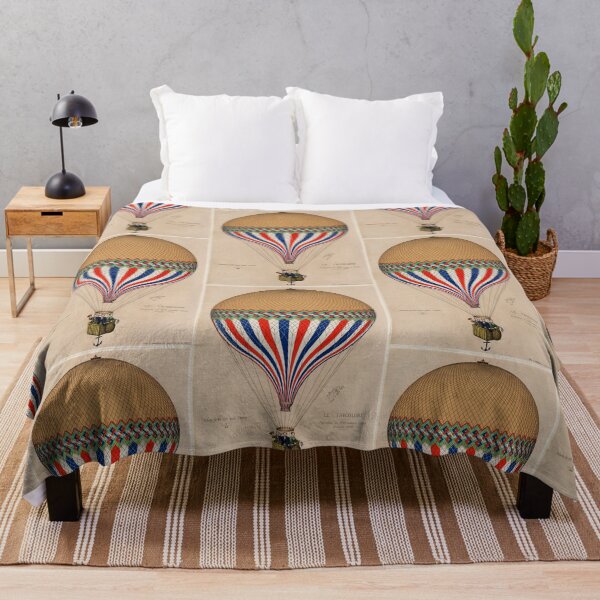 Item preview, Vintage Tricolore Hot Air Balloon Poster 1874 Illustration designed and sold by DeeElle.