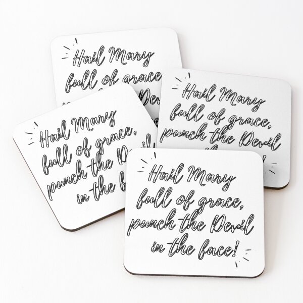 Item preview, Hail Mary, Punch the Devil (black hollow text) designed and sold by Grace Feucht.