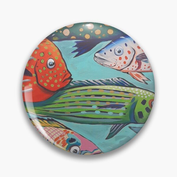 Item preview, Funky fish in blue sea designed and sold by mandybrockbank.