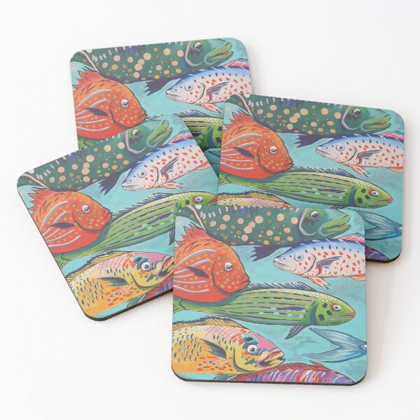 Item preview, Funky fish in blue sea designed and sold by mandybrockbank.