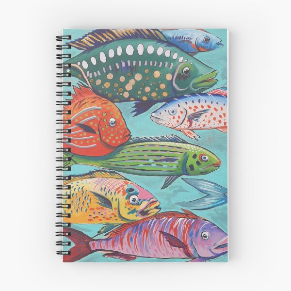 Item preview, Funky fish in blue sea designed and sold by mandybrockbank.