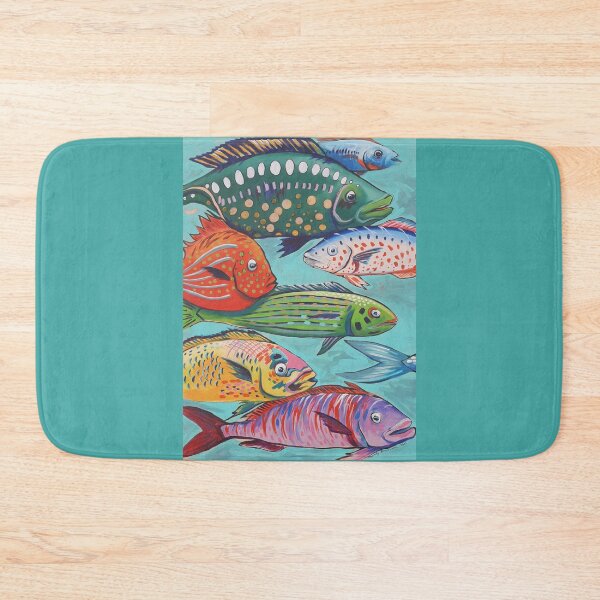 Item preview, Funky fish in blue sea designed and sold by mandybrockbank.