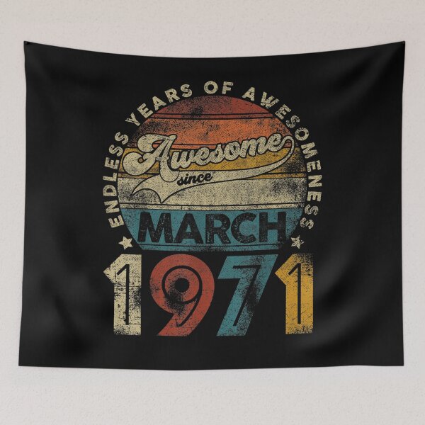 Item preview, Vintage March 1971 Design 50 Years Old 50th Birthday Gifts designed and sold by lolahomya.
