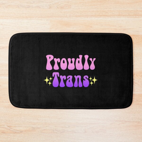 Item preview, Proudly Trans sparkly gradient meme text designed and sold by everything4eva.