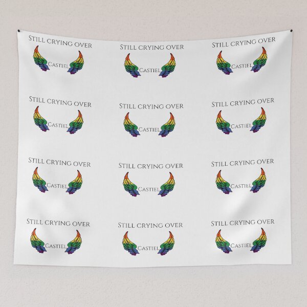 Item preview, still crying over castiel with rainbow wings designed and sold by LannisterOnMars.