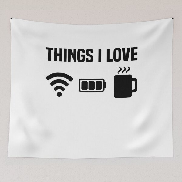 Item preview, Things I Love Funny Programmer Gamer Coffee Wifi designed and sold by Stronzi.