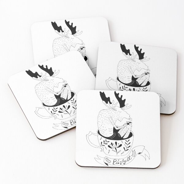 Item preview, Moose sits in a cup and drinks coffee  designed and sold by Scandi Shop .