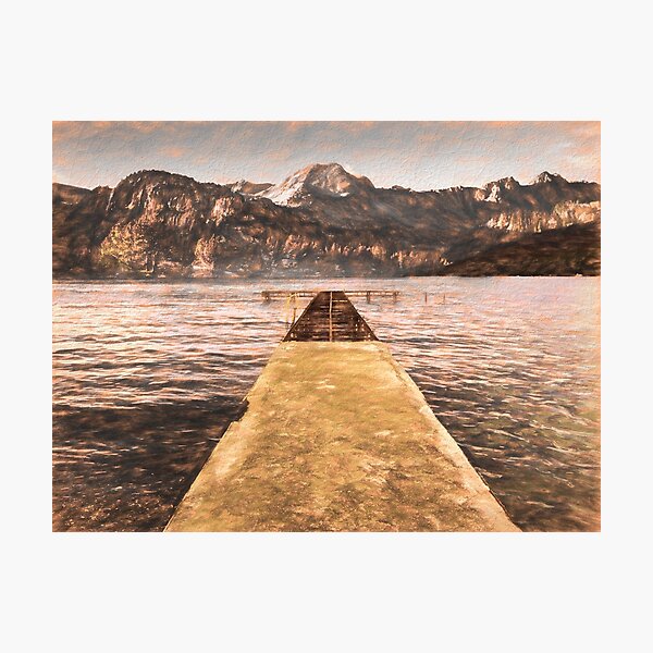 Item preview, Sea jetty mountain vista designed and sold by Stuart Chard Photography.