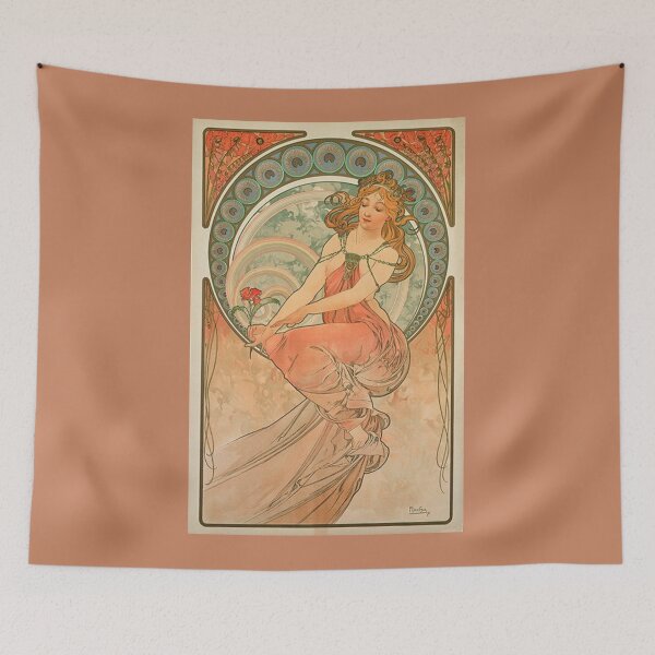 Item preview, Gorgeous lady art nouveau painting - A.Mucha designed and sold by ZvekiVintage.