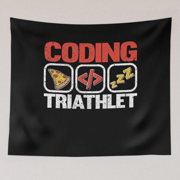 Item preview, Funny Coding Triathlet Pizza Sleep Programmer Gift designed and sold by Stronzi.