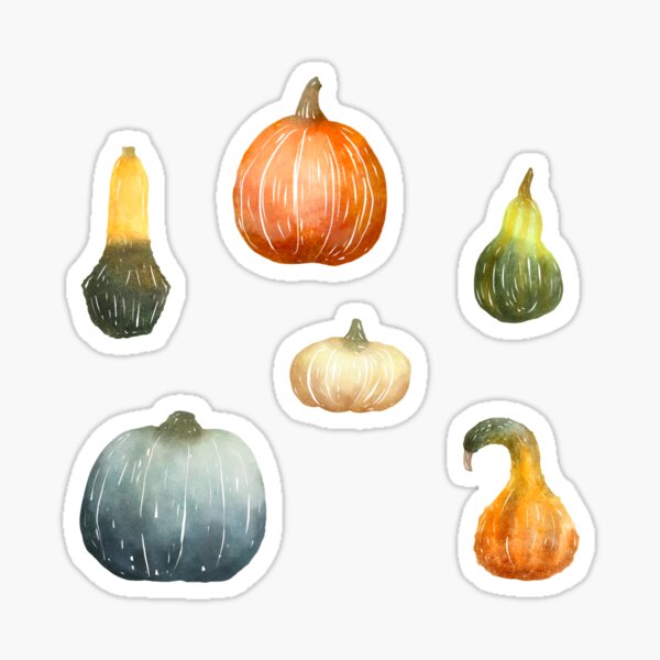 Item preview, Pumpkins and Gourds Mini Sticker Set designed and sold by theacorngrove.