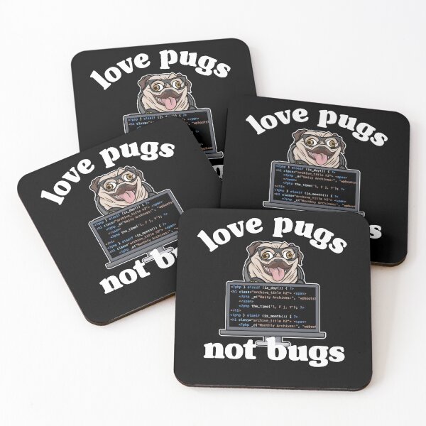Item preview, Funny Love Pugs Not Bugs Programmer Pug Lover Gift designed and sold by Stronzi.