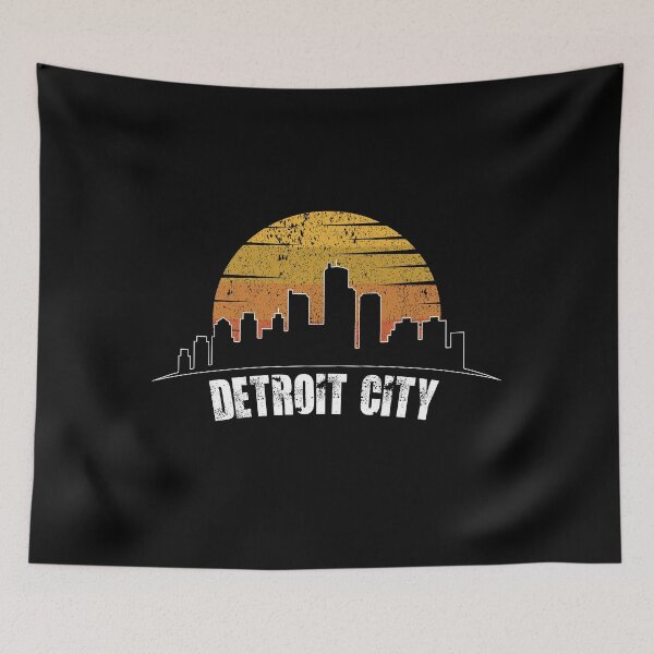 Item preview, Detroit City Skyscraper Skylines Vintage Sunset Retro designed and sold by gpsapparel.