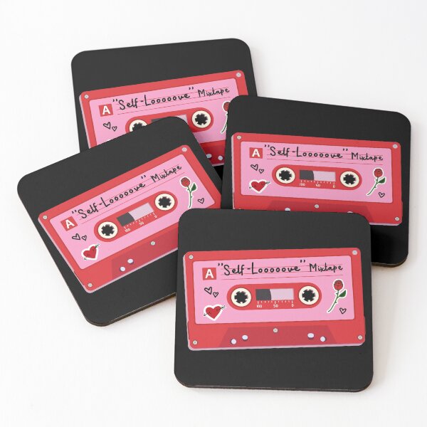 Item preview, Self love mixtape art on black designed and sold by AznavourByKarin.