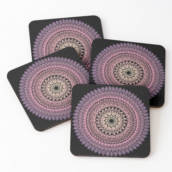 Item preview, Black mandala in pink and purple gradient designed and sold by Mandala & More.