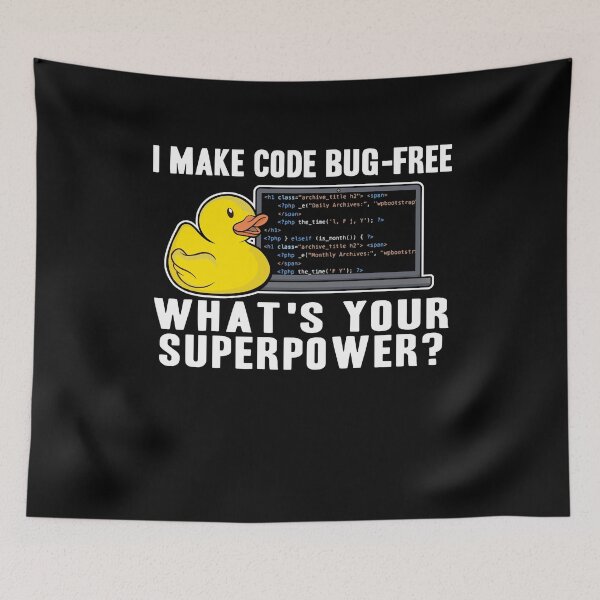 Item preview, Funny Rubber Duck Debugging Superpower Coding Gift designed and sold by Stronzi.