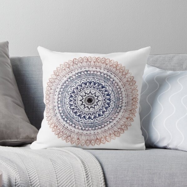 Blaue Mandala Kunst Dekokissen
