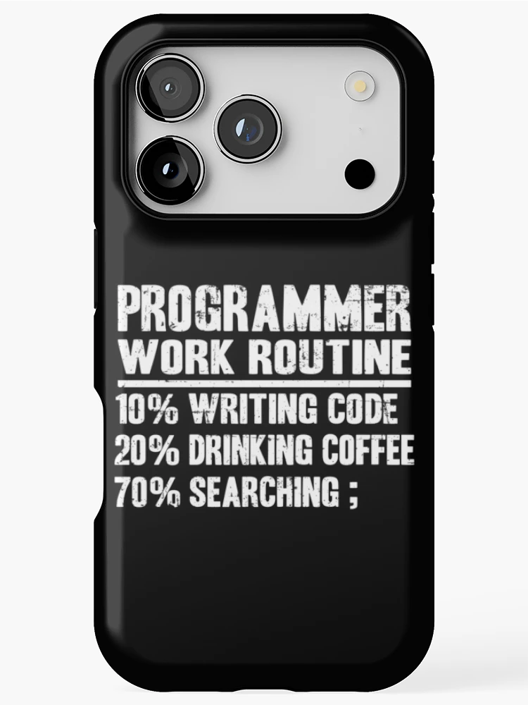 Thumbnail 1 of 4, iPhone Case, Funny Programmer Work Routine Gift Coding Coffee designed and sold by Stronzi.