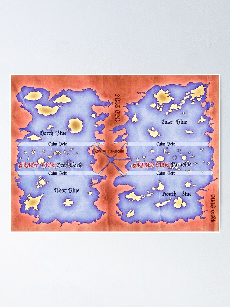 Placa Decorativa - One Piece Mapa Grand Line