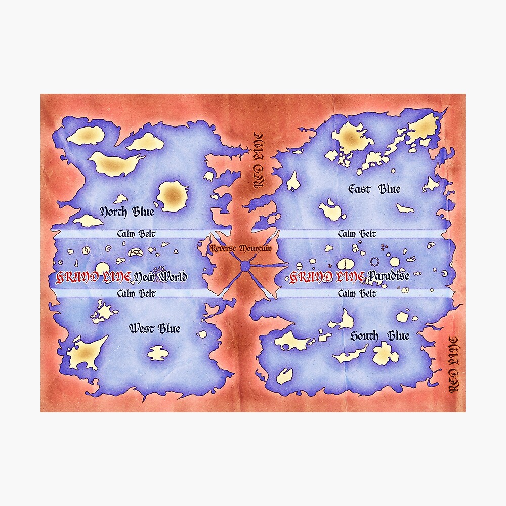 Placa Decorativa - One Piece Mapa Grand Line - Escorrega o Preço