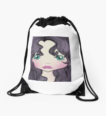 Dollhouse Girl Purple Drawstring Bag