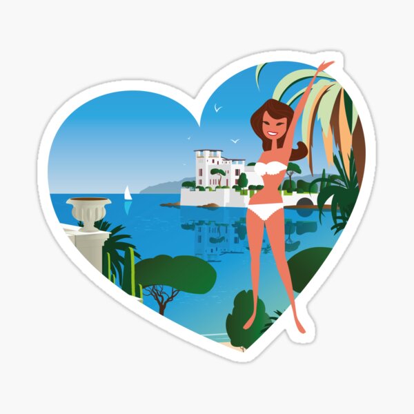 French Riviera girl1 Sticker