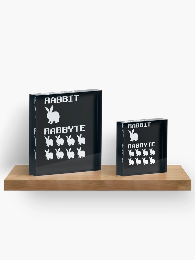 Thumbnail 3 of 5, Acrylic Block, Funny Rabbit Rabbyte Programmer Computer Humor designed and sold by Stronzi.