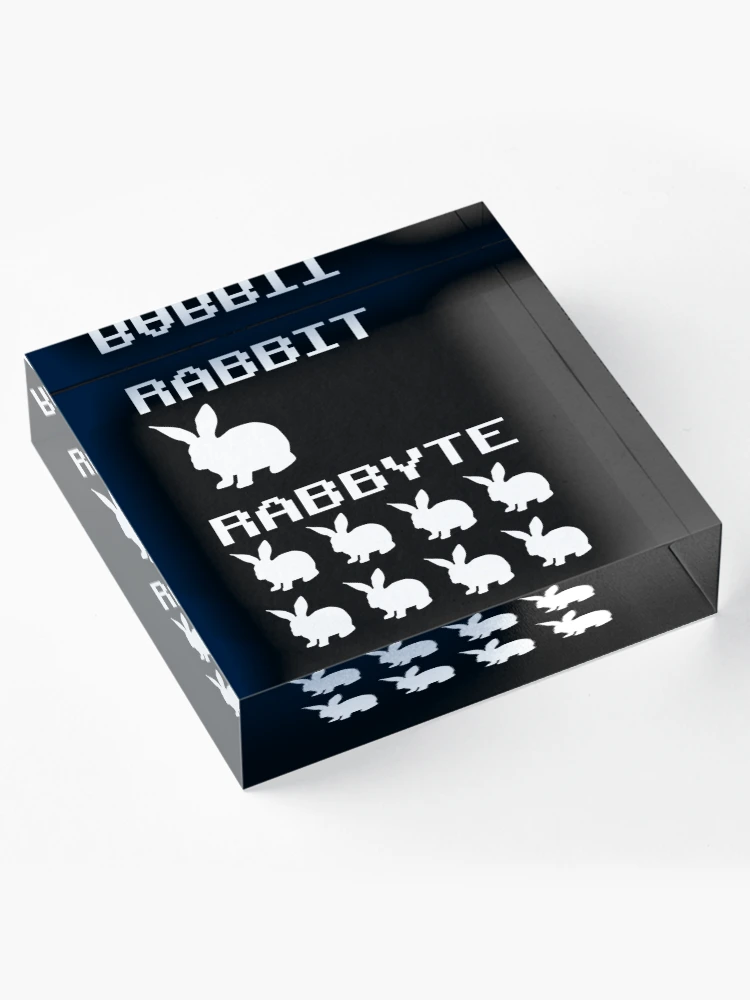 Thumbnail 4 of 5, Acrylic Block, Funny Rabbit Rabbyte Programmer Computer Humor designed and sold by Stronzi.