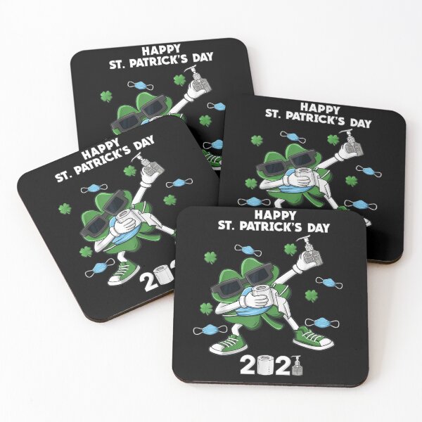 Item preview, St Patrick's Day Dabbing Shamrock In A Mask Boys Kids 2021 designed and sold by ninapfvu.